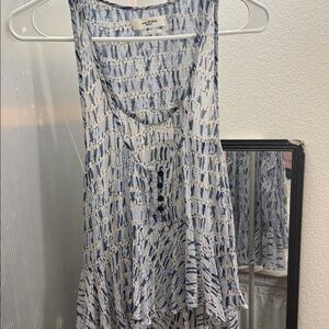 Blue Patterned Women's Tank Top